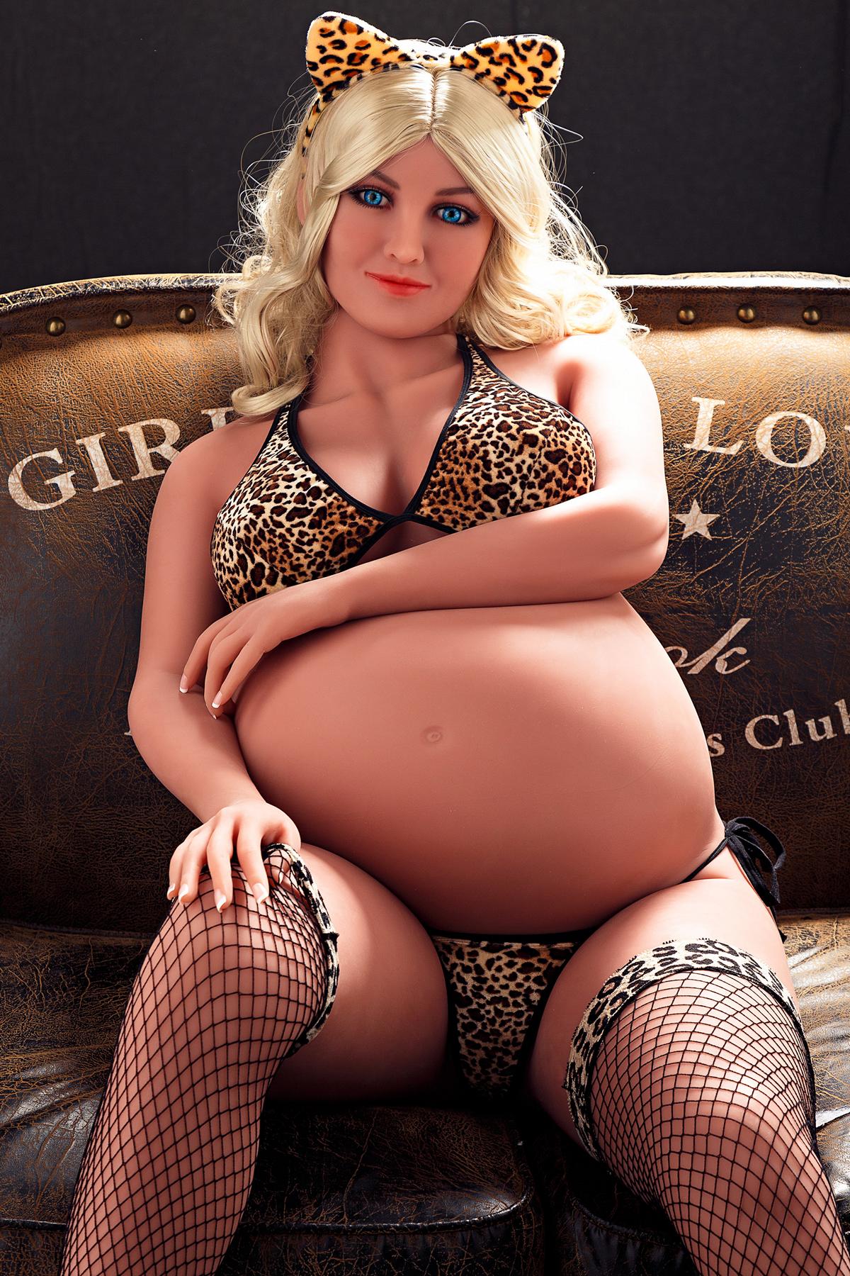 Blonde pregnant sex doll Tony